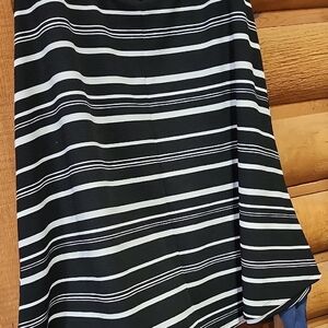 Cato Monochrome Striped A-Line Skirt